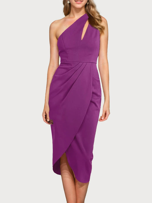 Wrinkle Surplice Knit Pencil Dress